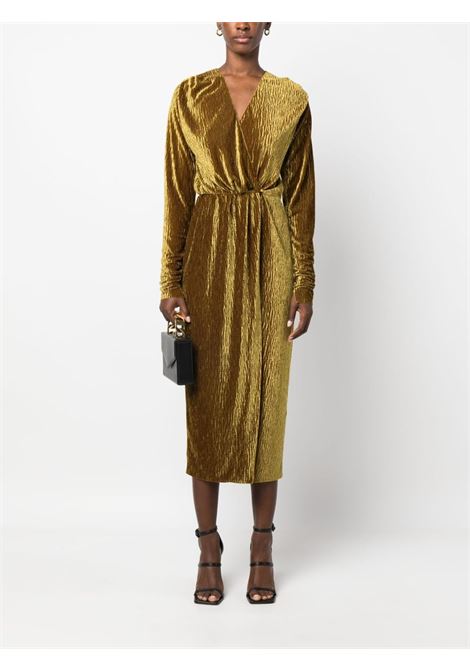 Gold ruched midi dress - women FORTE FORTE | 110620255